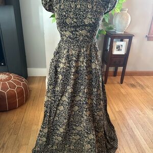 Free People Black and Tan Maxi Dress